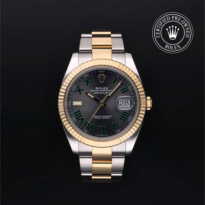 Rolex Certified Pre-owned Datejust M126333-0019 front on black background