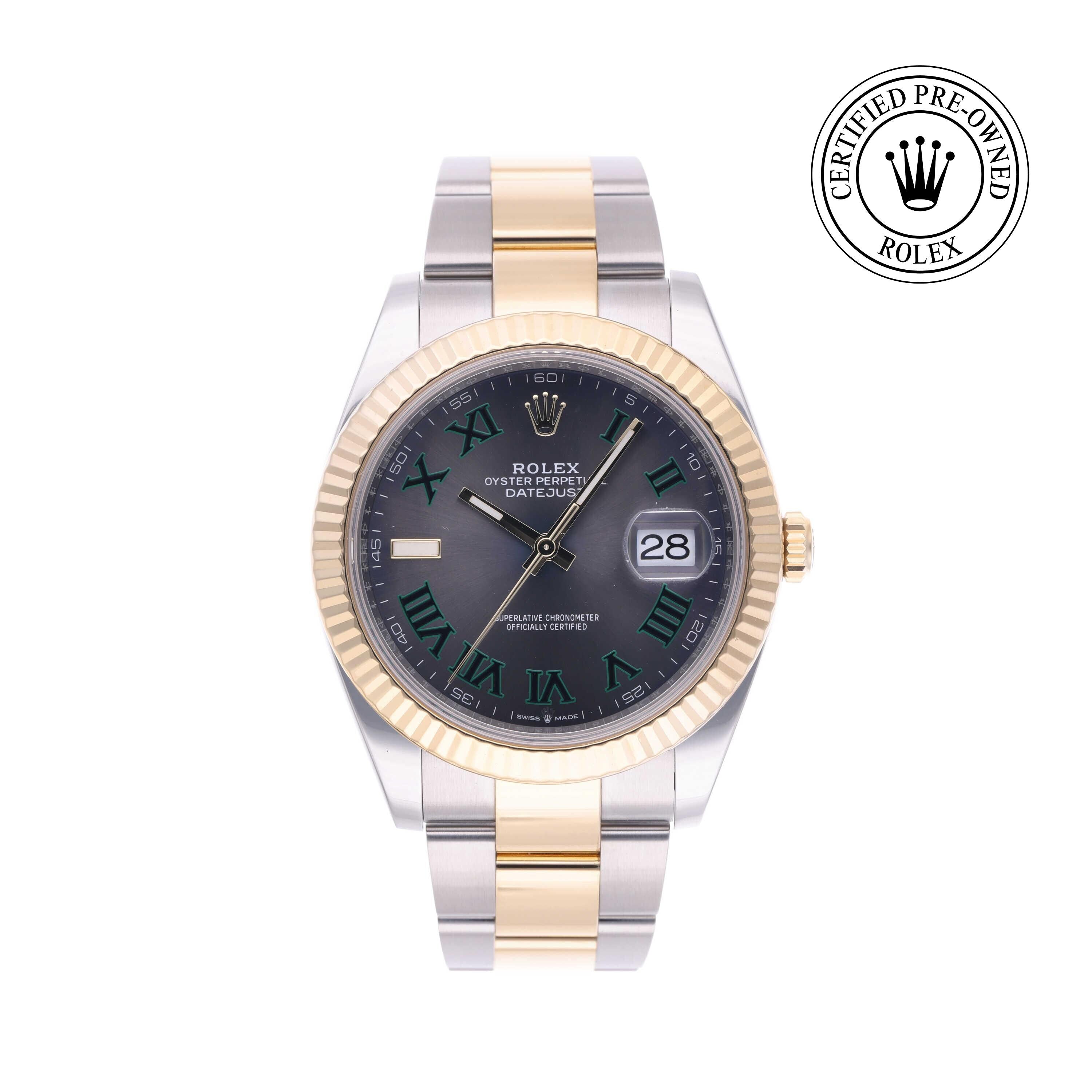 Rolex Certified Pre-owned Datejust M126333-0019 front on white background