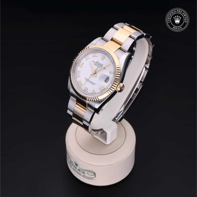 Rolex Certified Pre-owned Datejust M126233-0030 front on black background