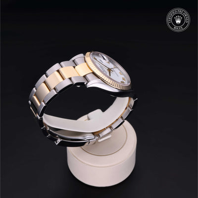 Rolex Certified Pre-owned Datejust M126233-0030 front on black background