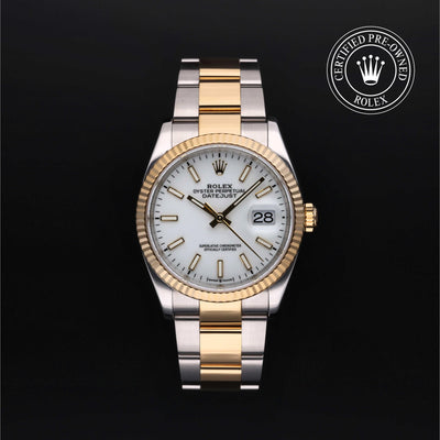 Rolex Certified Pre-owned Datejust M126233-0020 front on black background