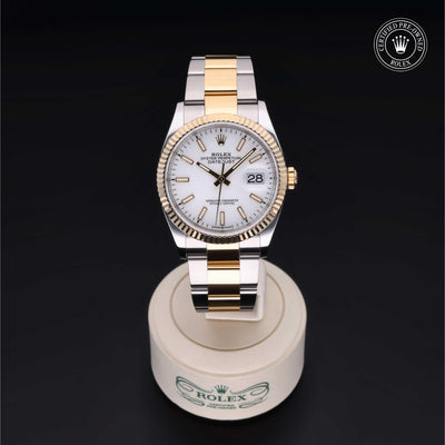 Rolex Certified Pre-owned Datejust M126233-0020 front on black background