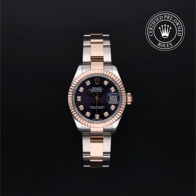 Rolex Certified Pre-owned Lady Datejust M279171-0016 front on black background