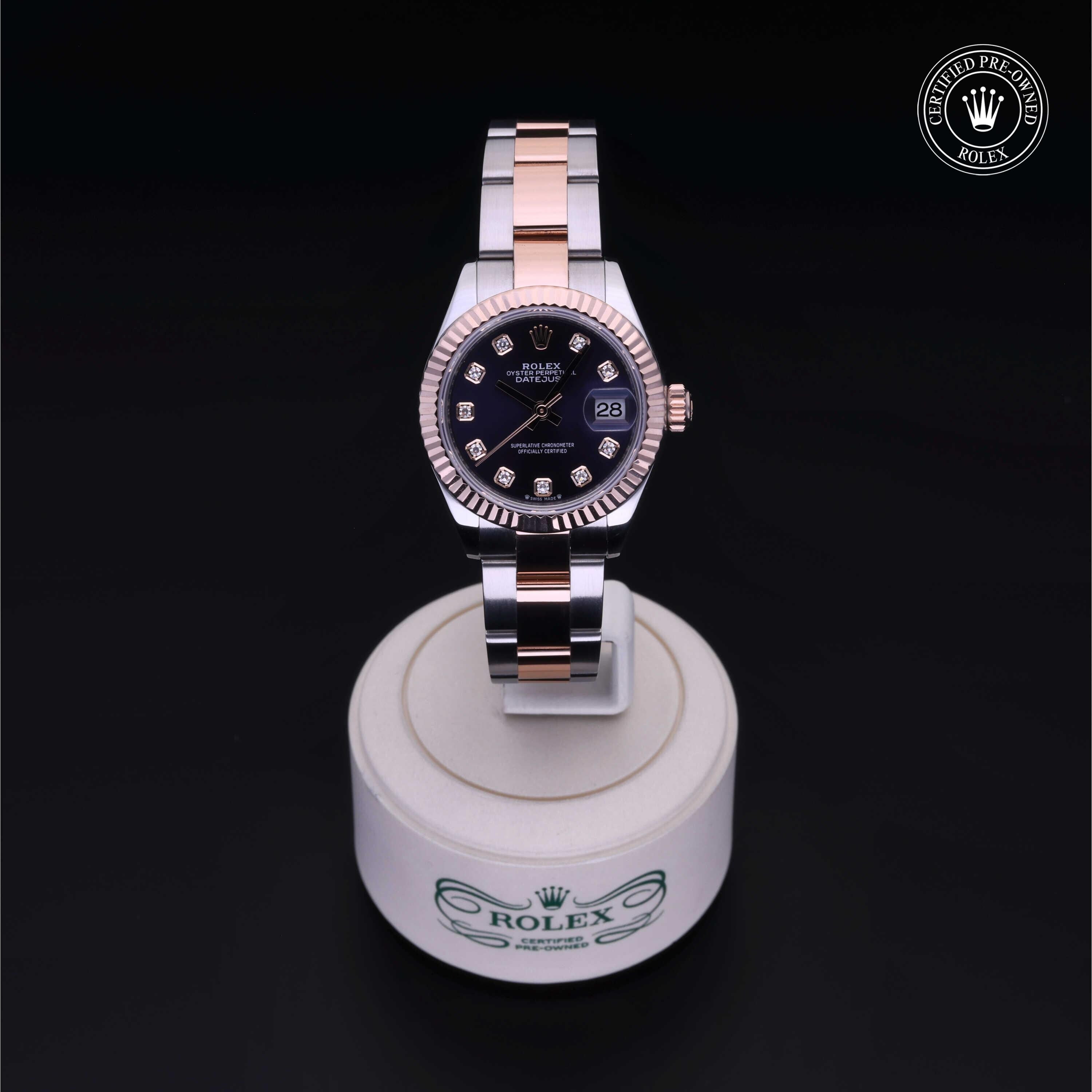 Rolex Certified Pre-owned Lady Datejust M279171-0016 front on black background