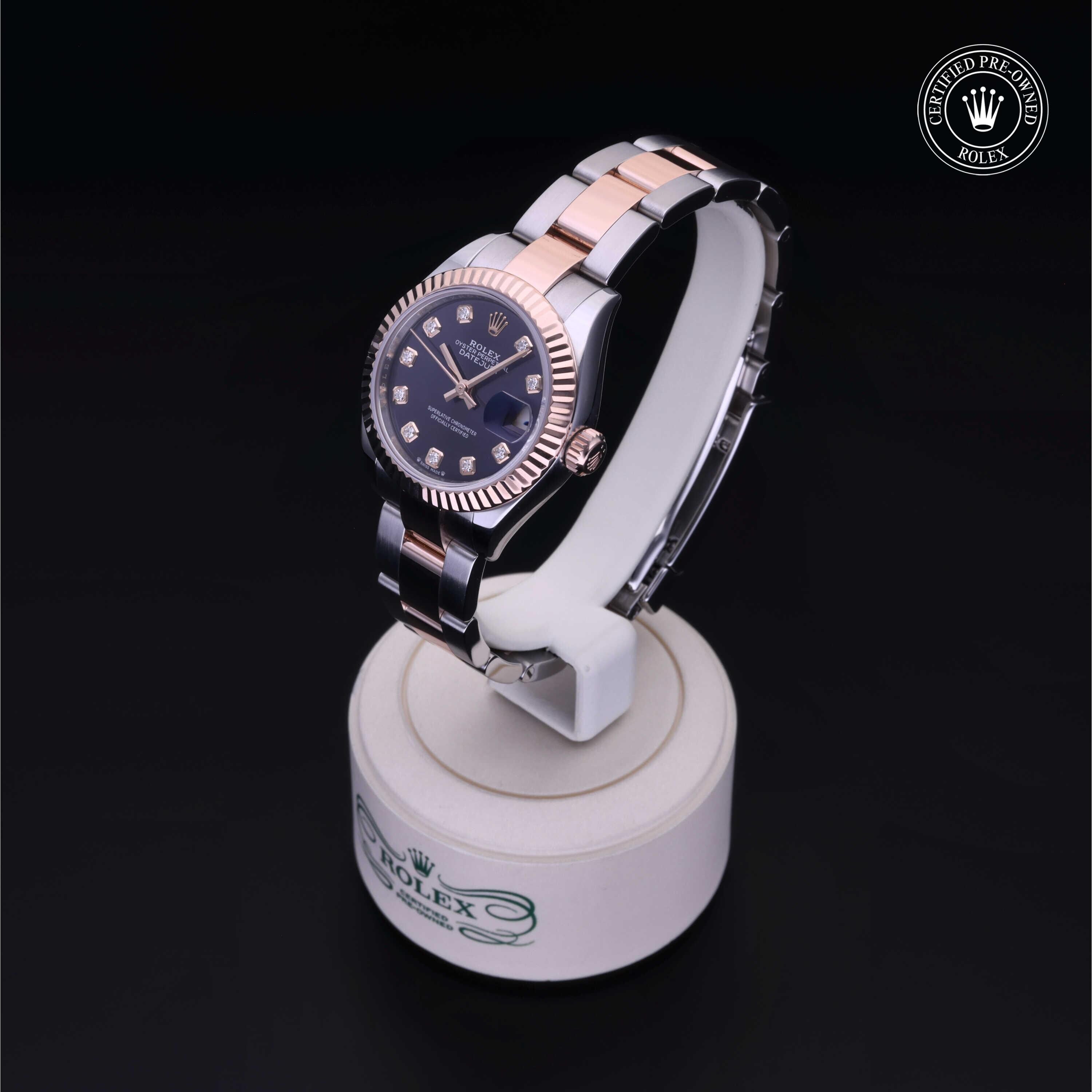 Rolex Certified Pre-owned Lady Datejust M279171-0016 front on black background