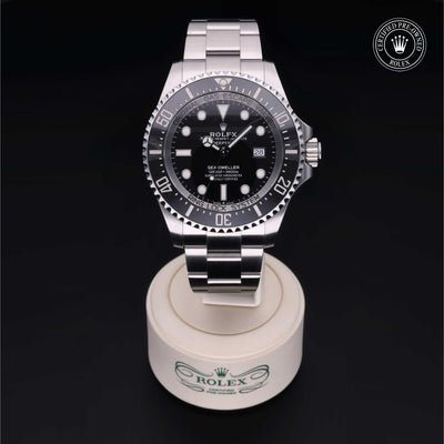 Rolex Certified Pre-owned Sea-Dweller M126660-0001 front on black background