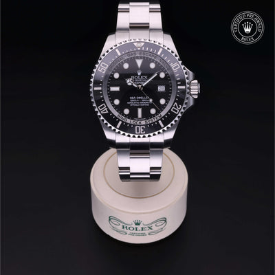 Rolex Certified Pre-owned Sea-Dweller M116660-0001 front on black background