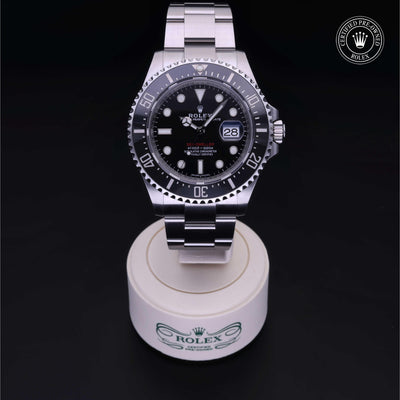 Rolex Certified Pre-owned Sea-Dweller M126600-0001 front on black background