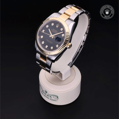 Rolex Certified Pre-owned Datejust M126333-0005 front on black background