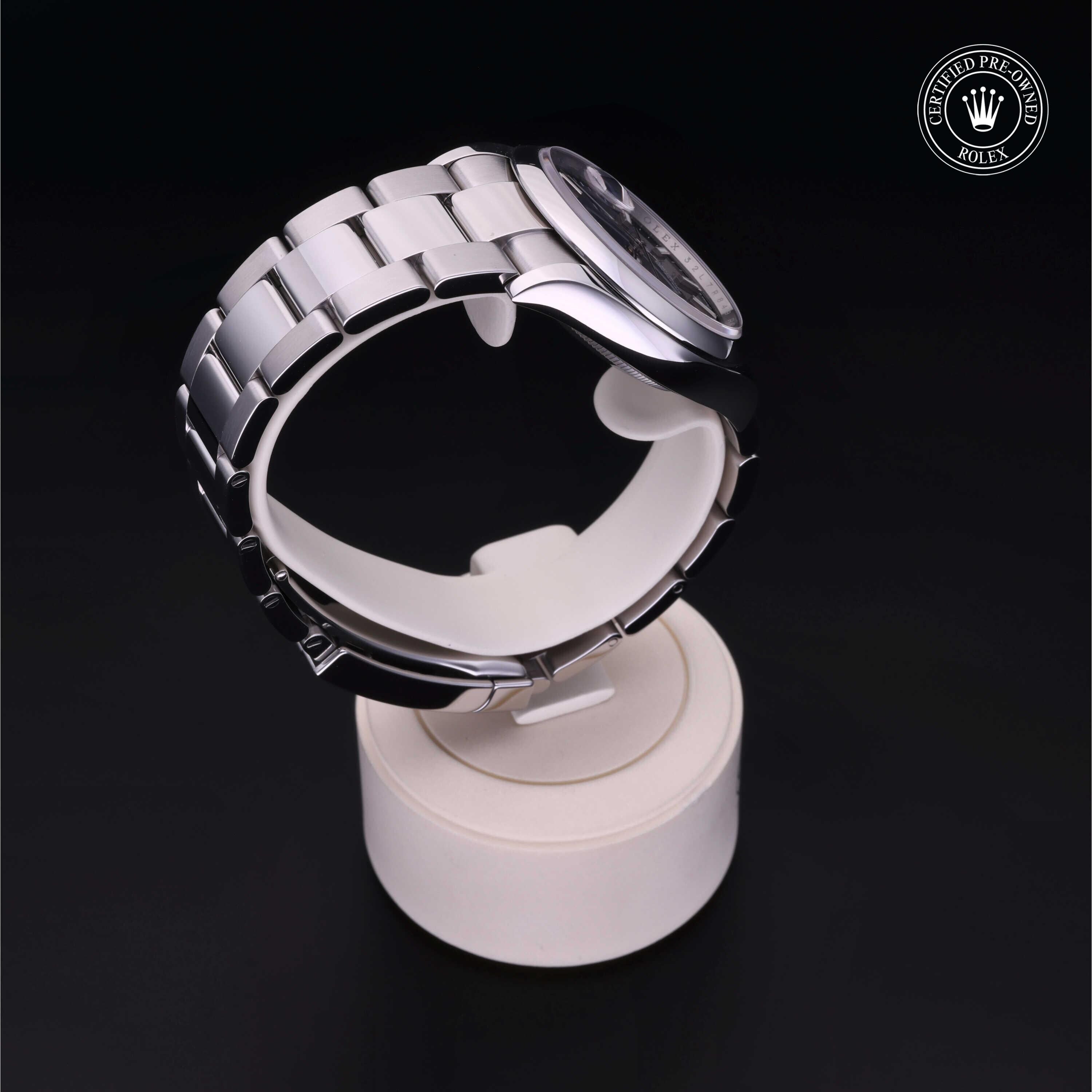Rolex Certified Pre-owned Datejust M126200-0006 front on black background