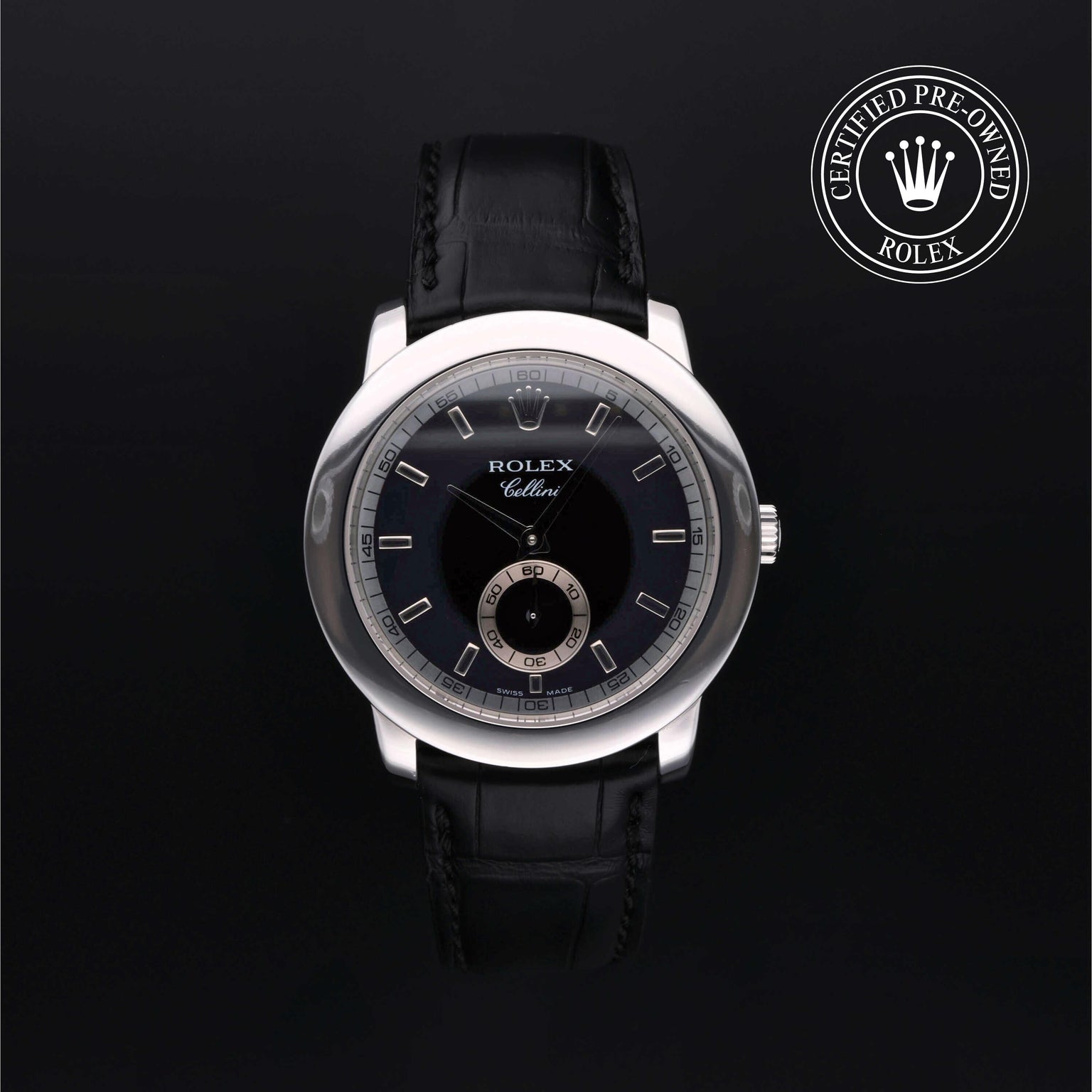 Rolex Certified Pre-owned Cellini M5241/6-0007 front on black background