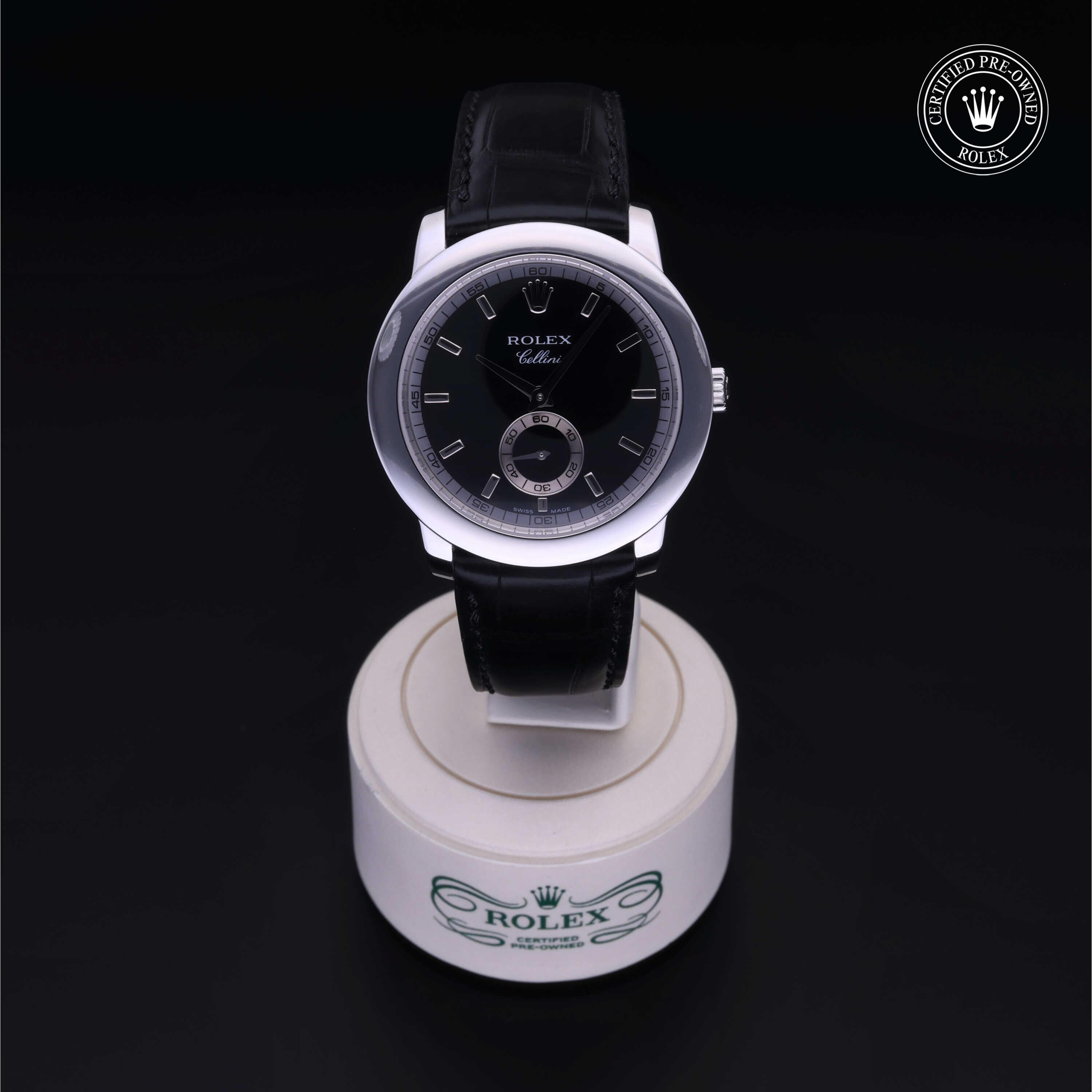 Rolex Certified Pre-owned Cellini M5241/6-0007 front on black background