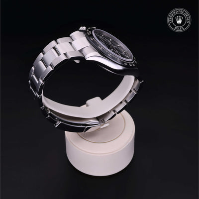 Rolex Certified Pre-owned Daytona M116500LN-0002 front on black background