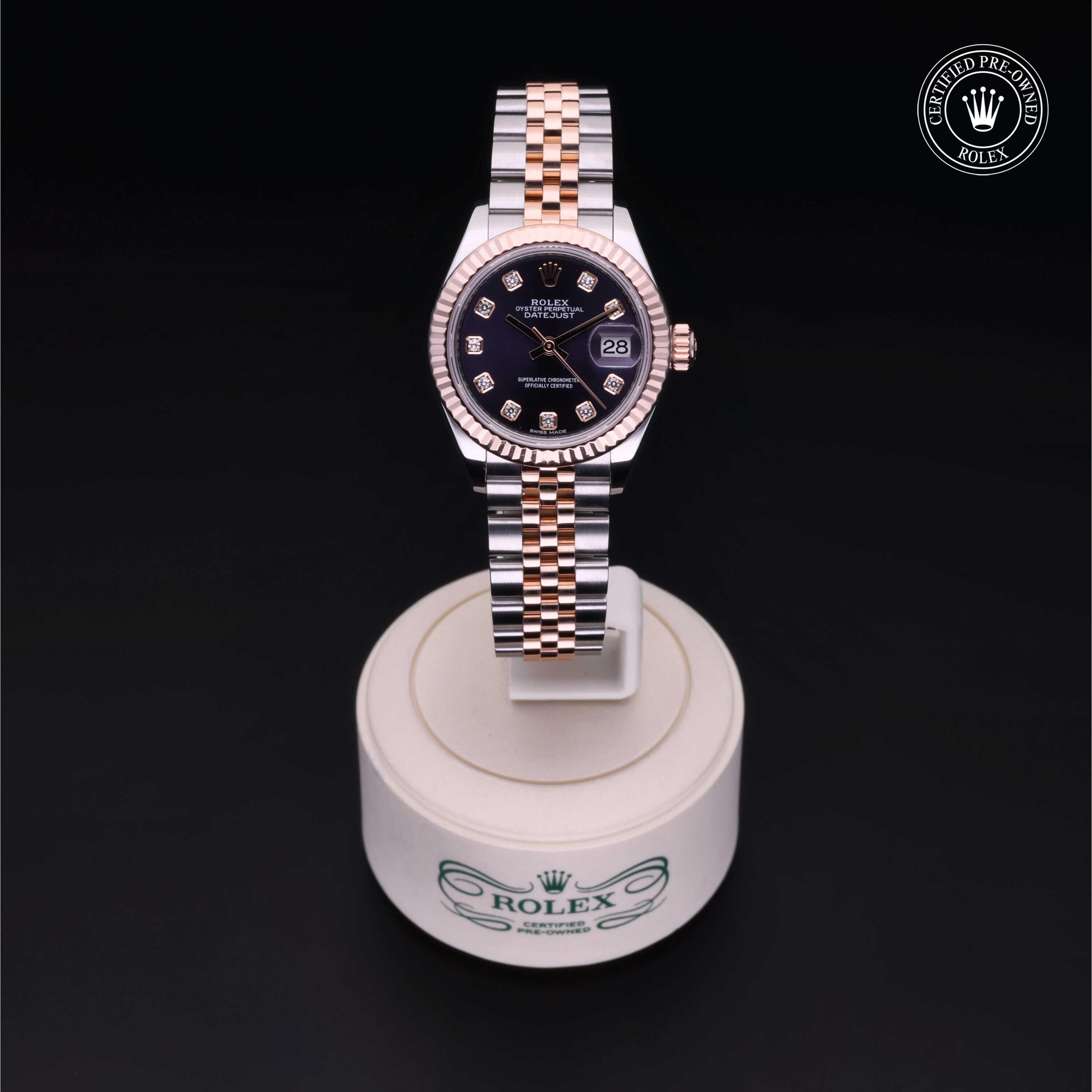 Rolex Certified Pre-owned Lady Datejust M279171-0015 front on black background