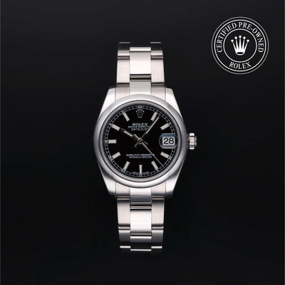 Rolex Certified Pre-owned Lady Datejust M178240-0025 front on black background