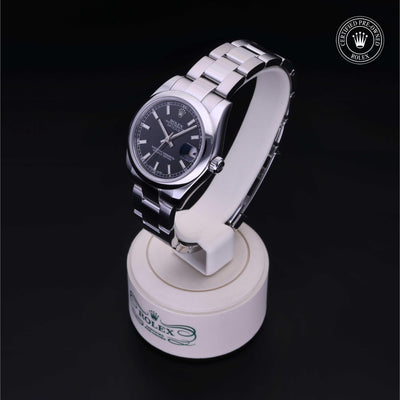 Rolex Certified Pre-owned Lady Datejust M178240-0025 front on black background