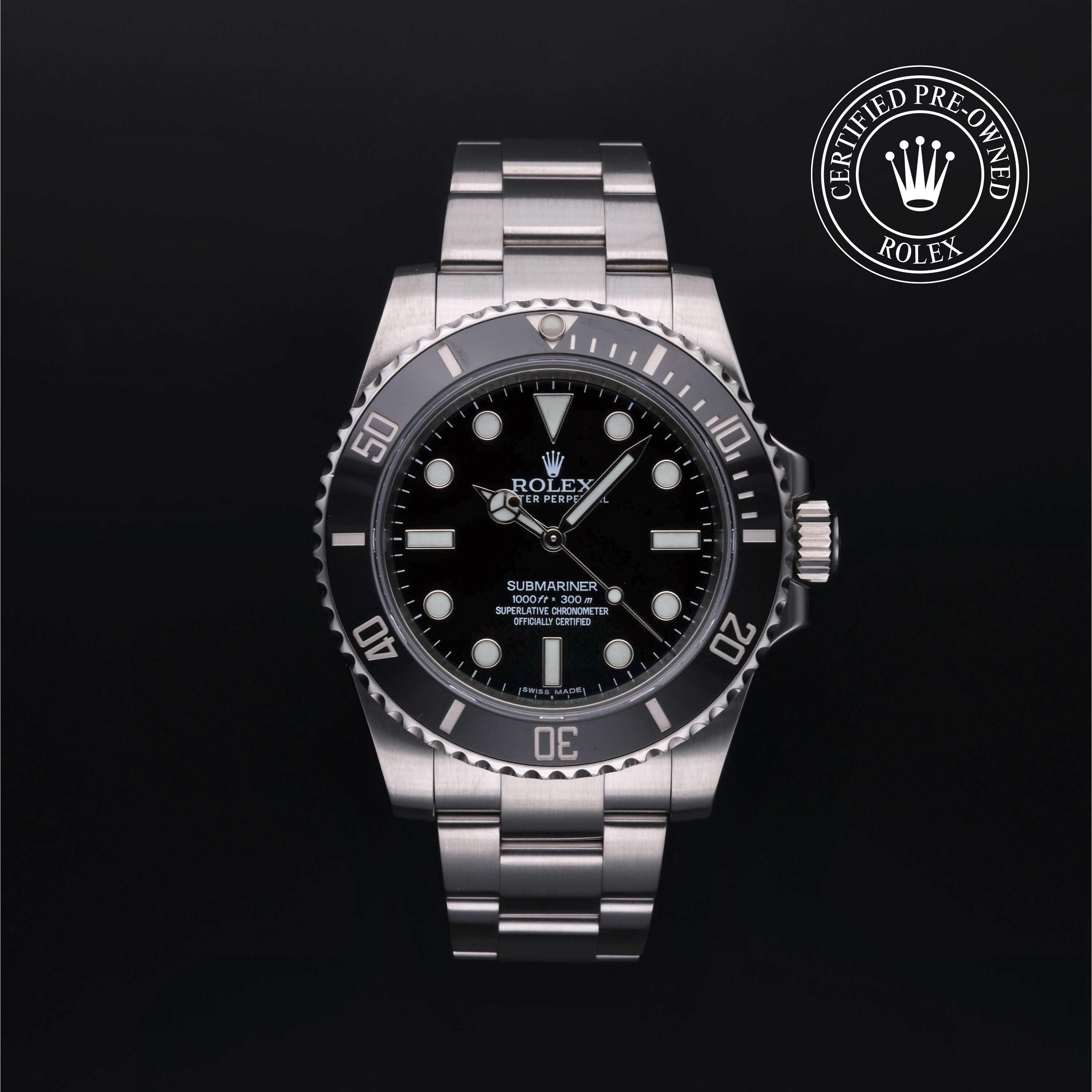Rolex Certified Pre-owned Submariner M114060-0002 front on black background