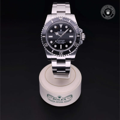 Rolex Certified Pre-owned Submariner M114060-0002 front on black background