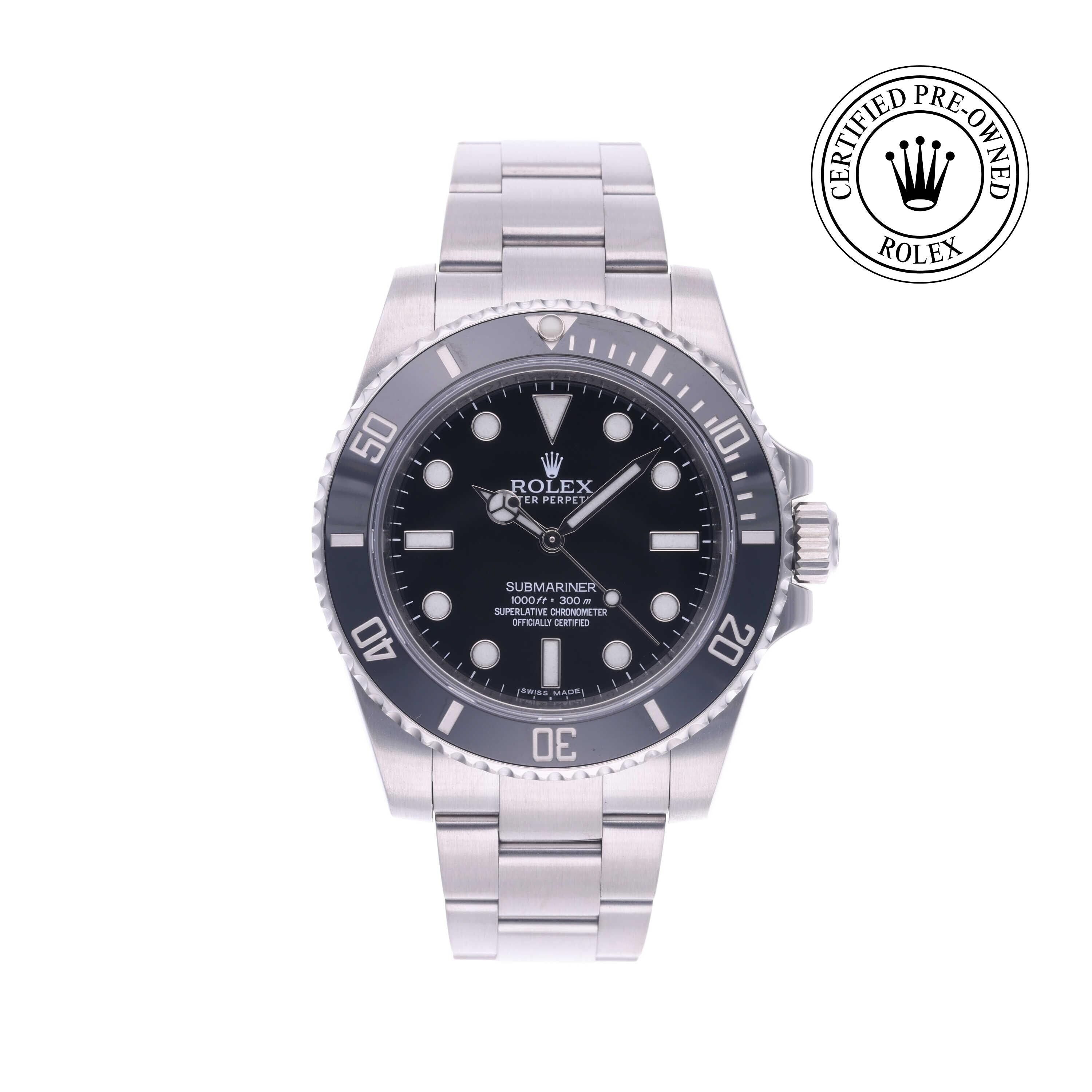 Rolex Certified Pre-owned Submariner M114060-0002 front on white background