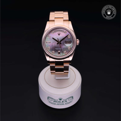 Rolex Certified Pre-owned Day-date M118205-0046 front on black background