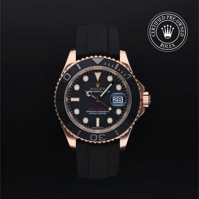 Rolex Certified Pre-owned Yacht-Master M116655-0001 front on black background