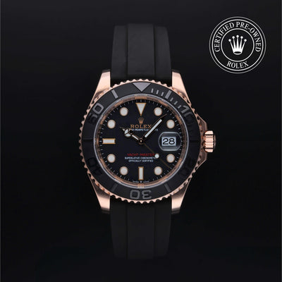 Rolex Certified Pre-owned Yacht-Master M126655-0003 front on black background