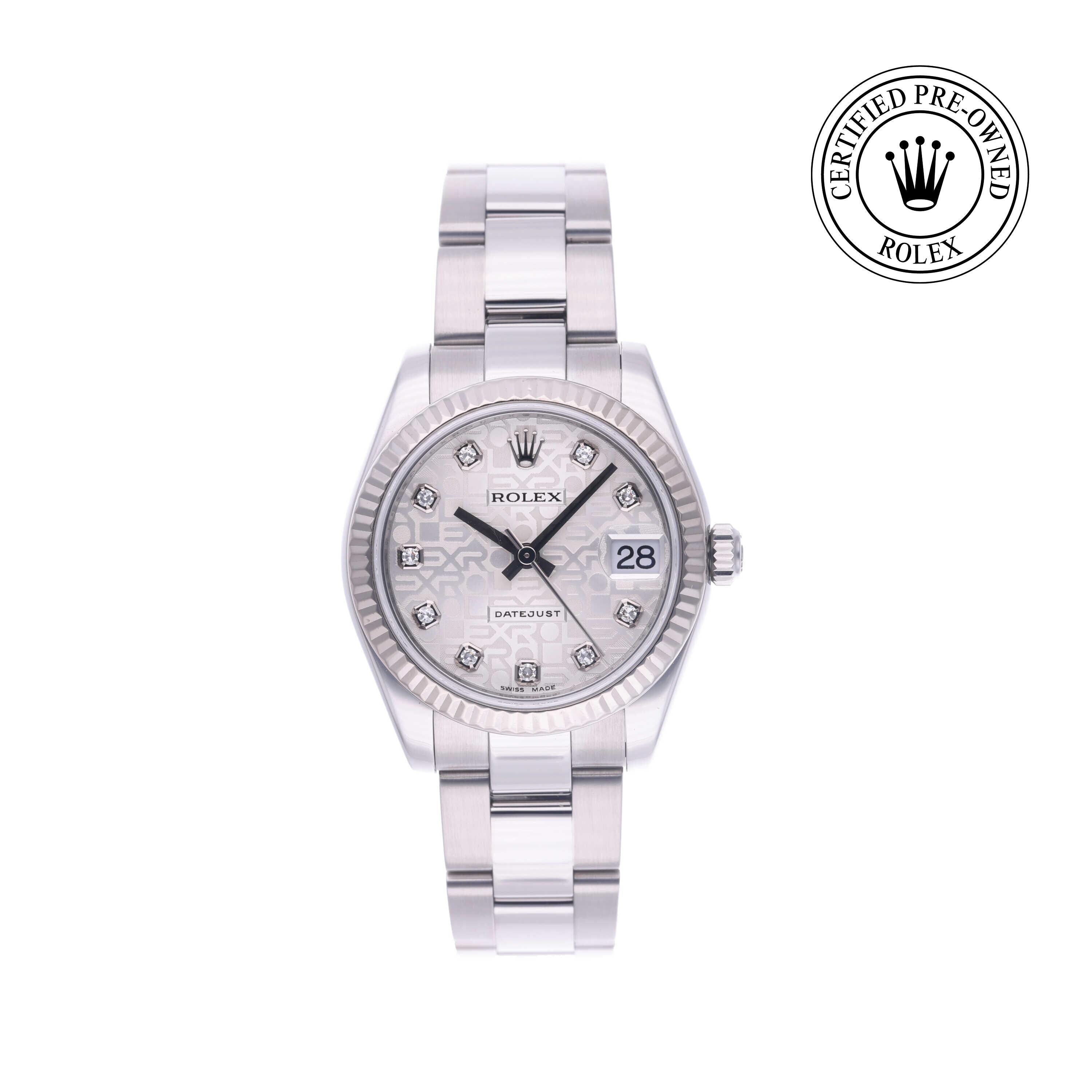 Rolex Certified Pre-owned Lady Datejust M178274-0029 front on white background