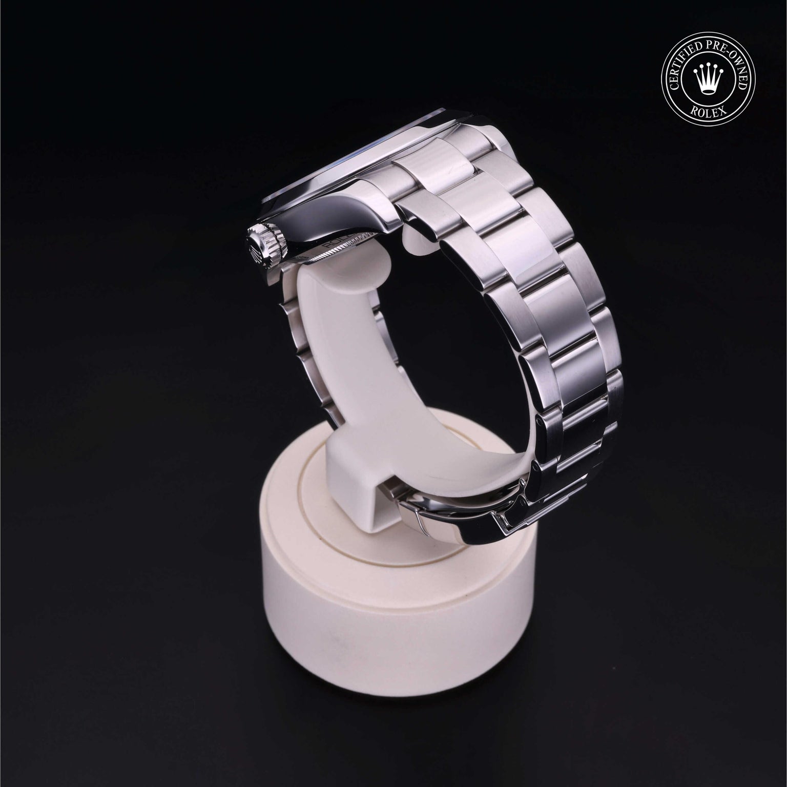Rolex Certified Pre-owned Milgauss M116400-0001 front on black background