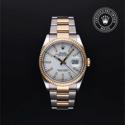 Rolex Certified Pre-owned Datejust M126233-0020 front on black background