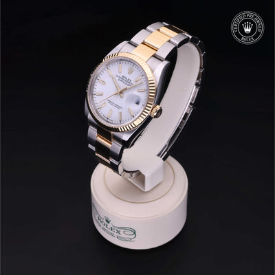 Rolex Certified Pre-owned Datejust M126233-0020 front on black background