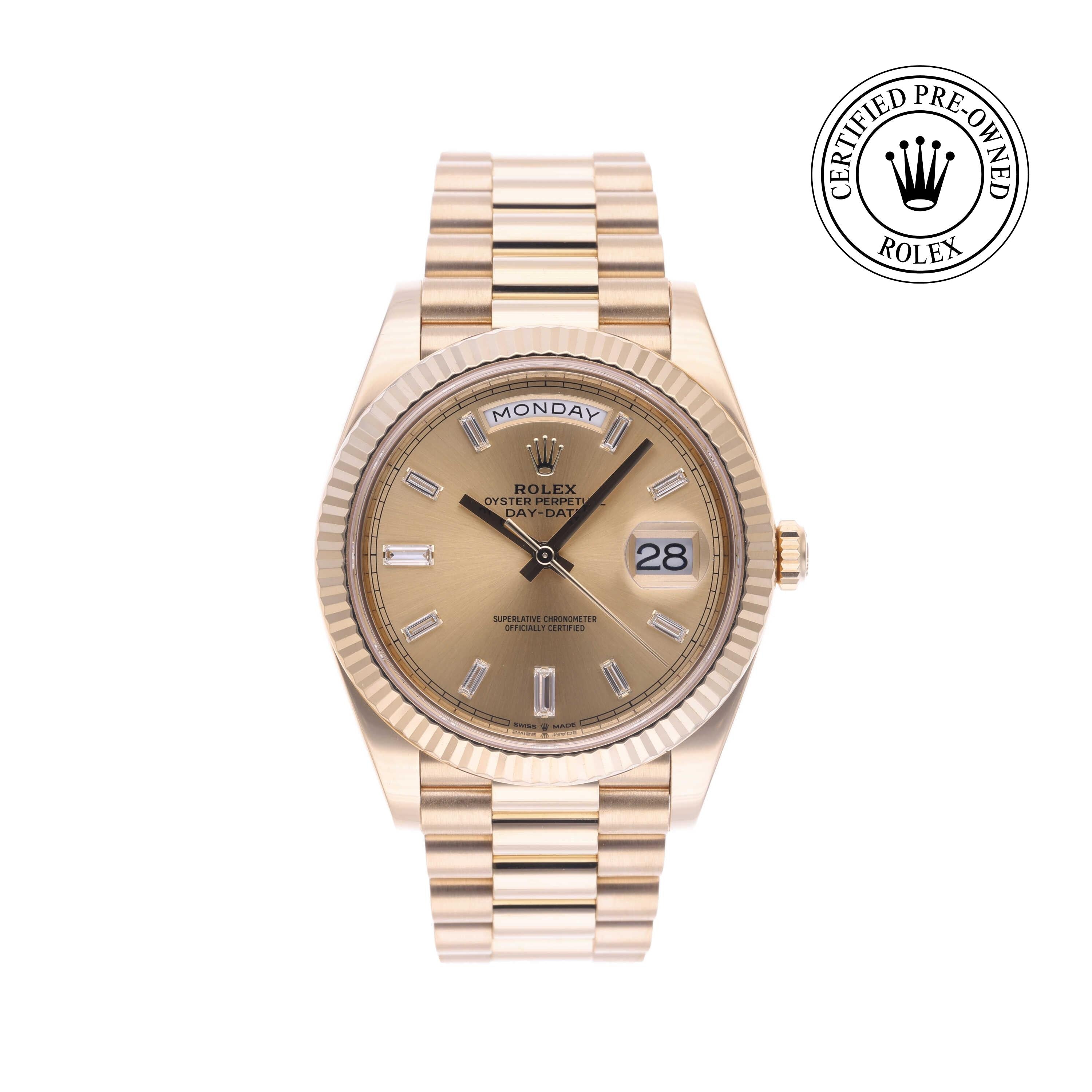 Rolex Certified Pre-owned Day-date M228238-0005 front on white background