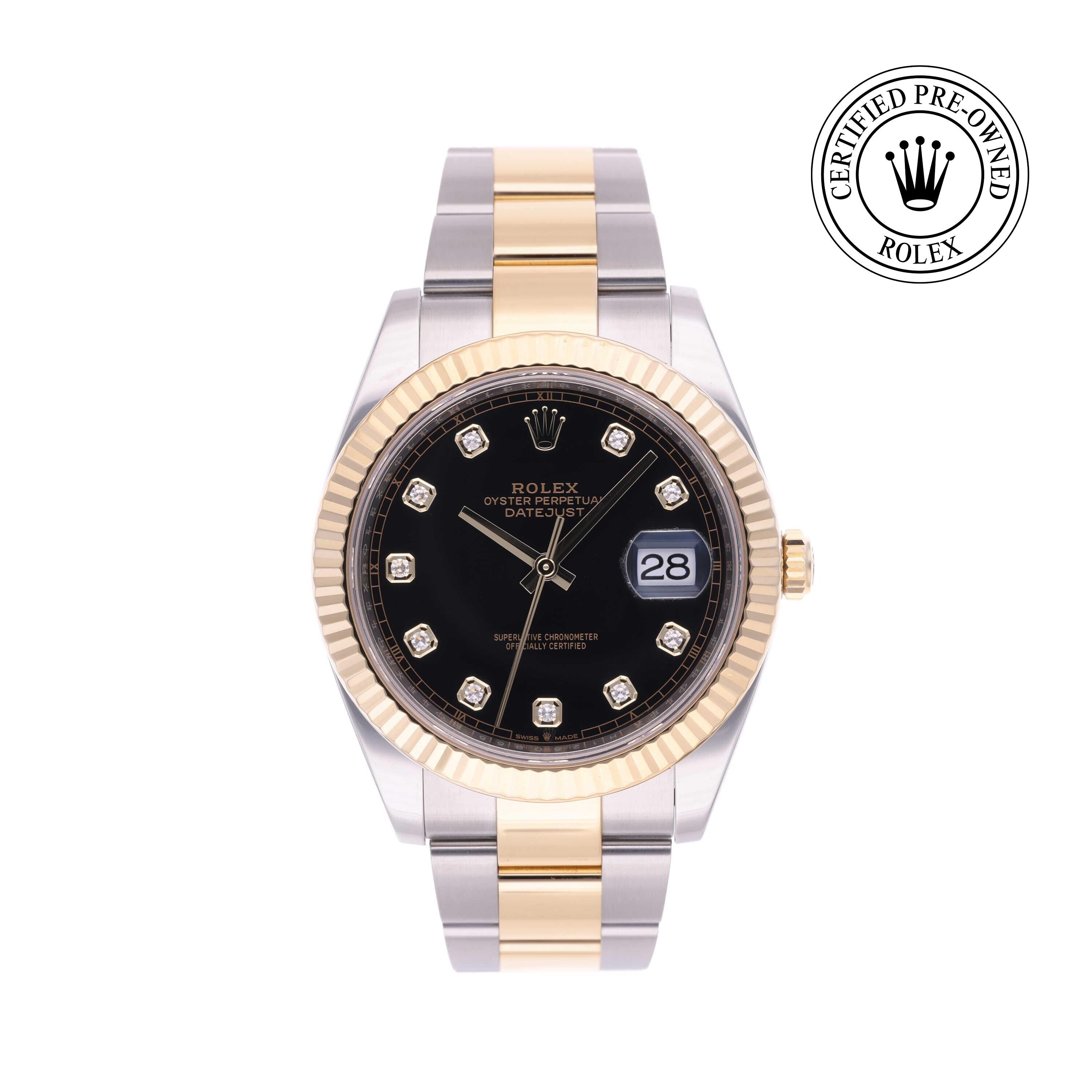 Rolex Certified Pre-owned Datejust M126333-0005 front on white background