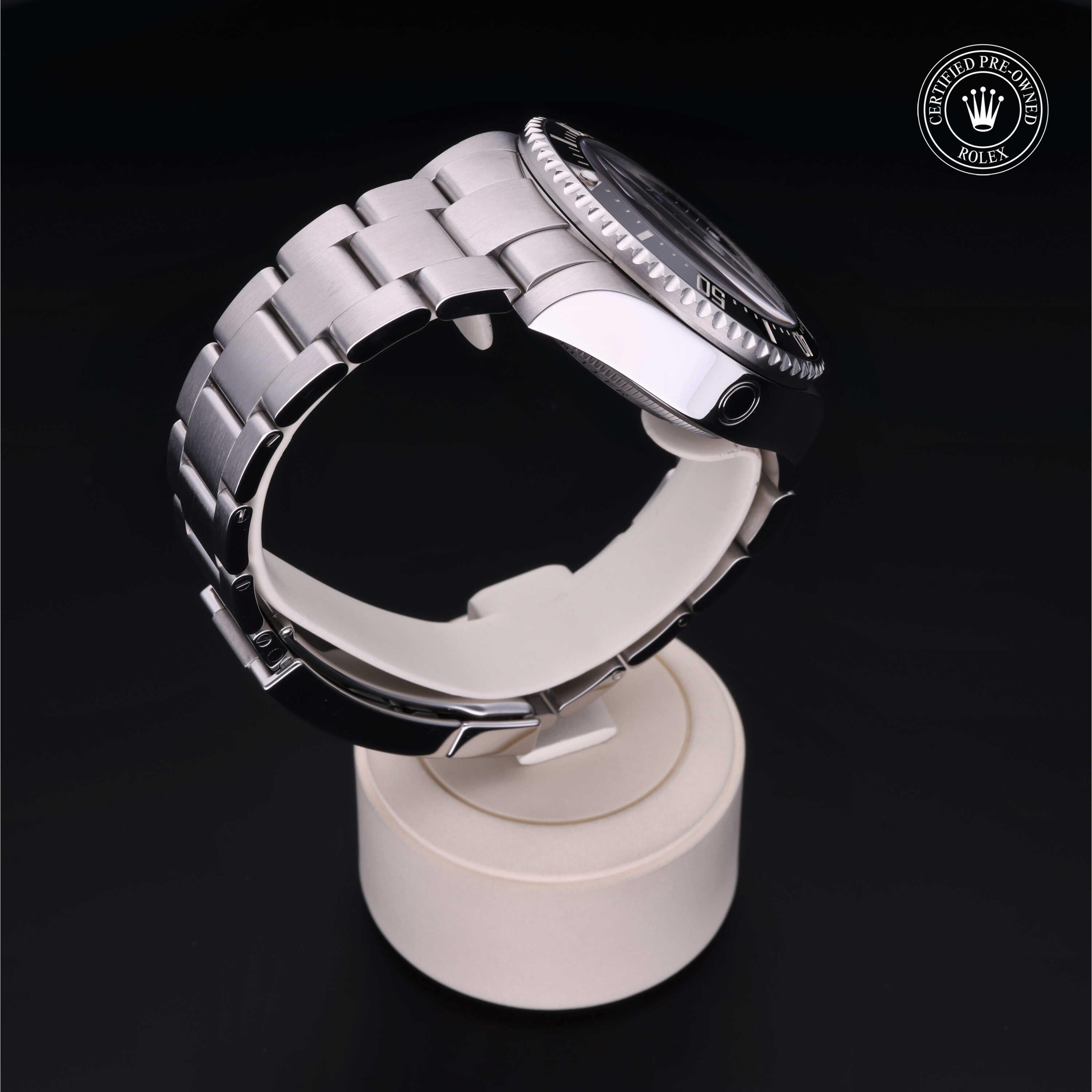 Rolex Certified Pre-owned Sea-Dweller M116660-0003 front on black background