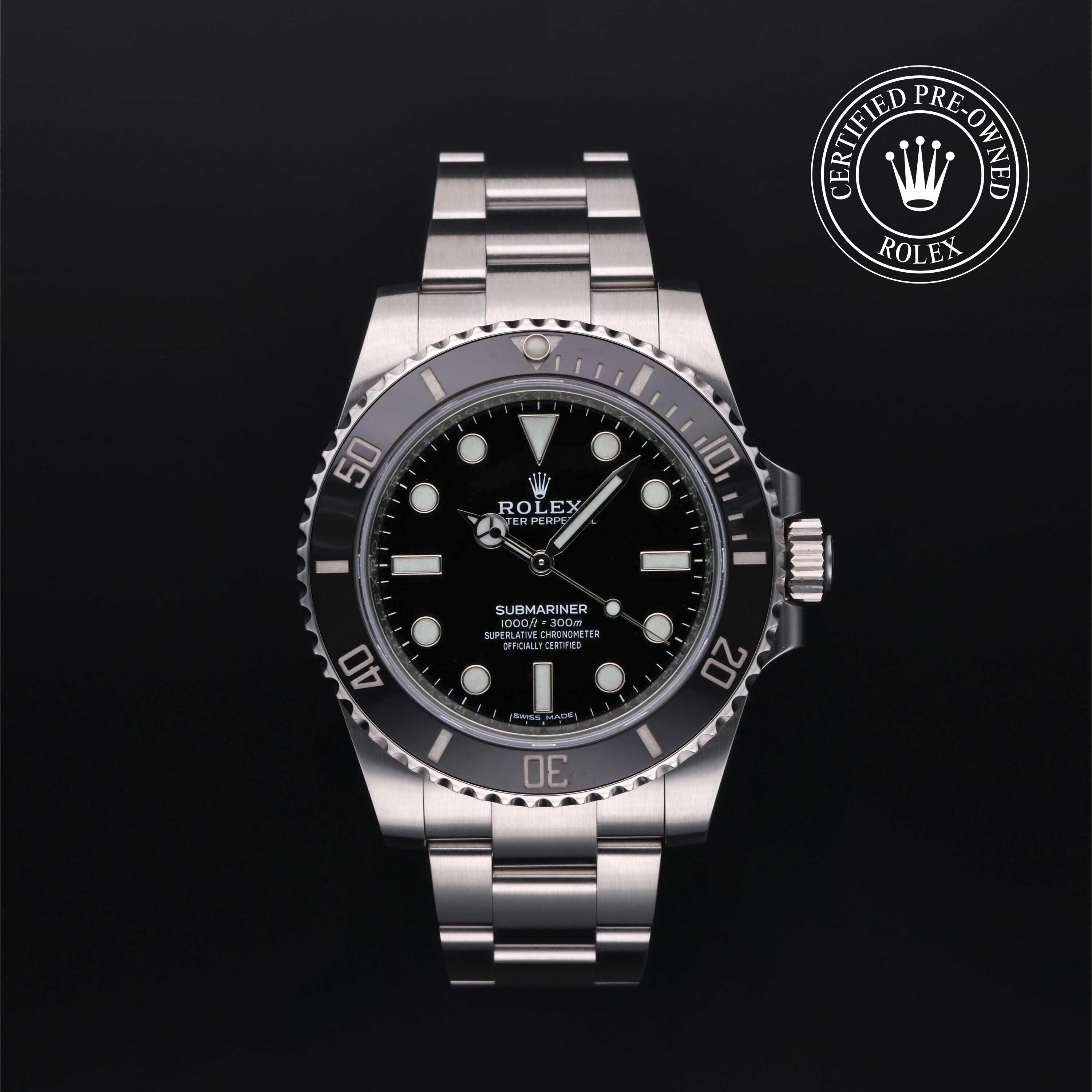 Rolex Certified Pre-owned Submariner M114060-0002 front on black background