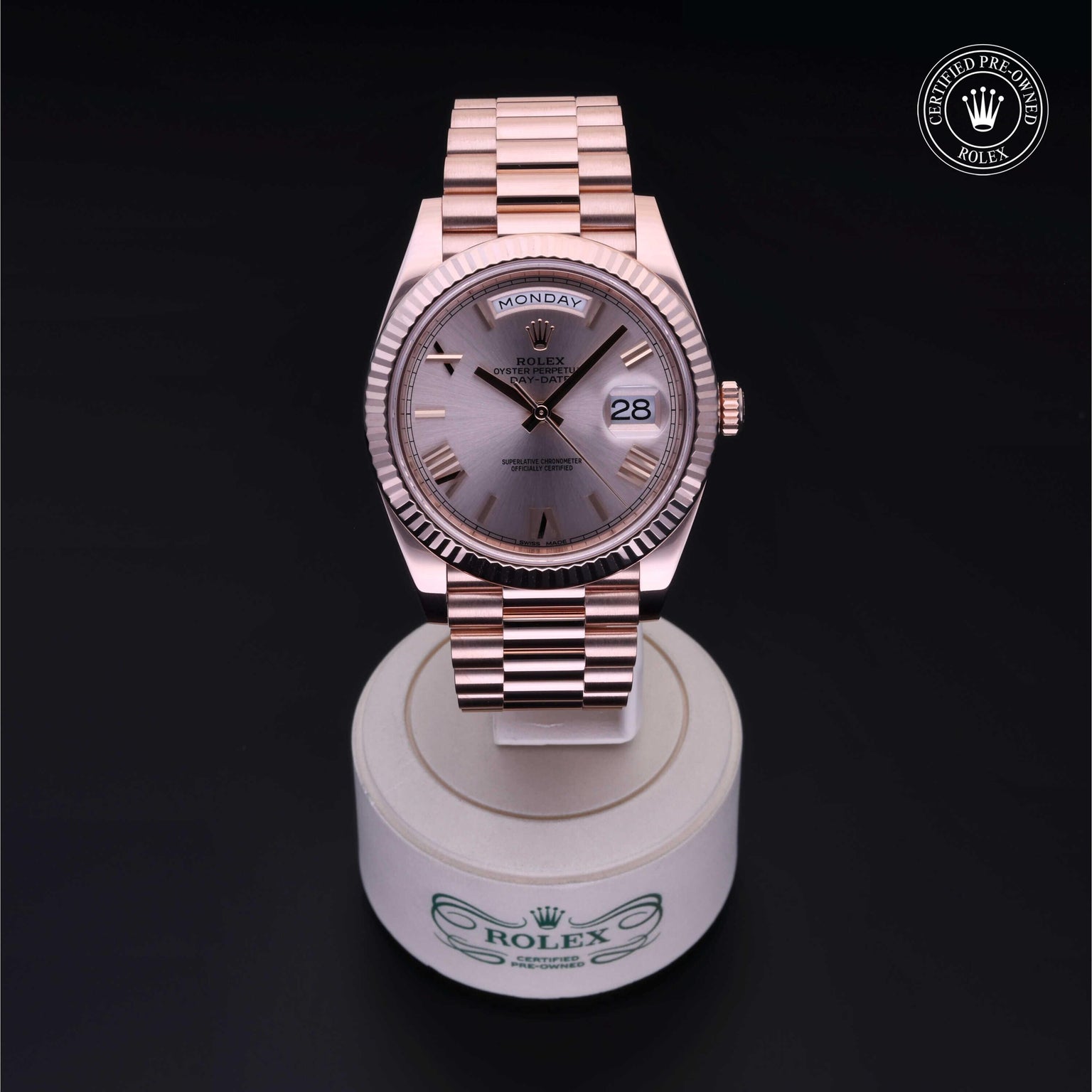 Rolex CPO Day-date M228235 front on white background