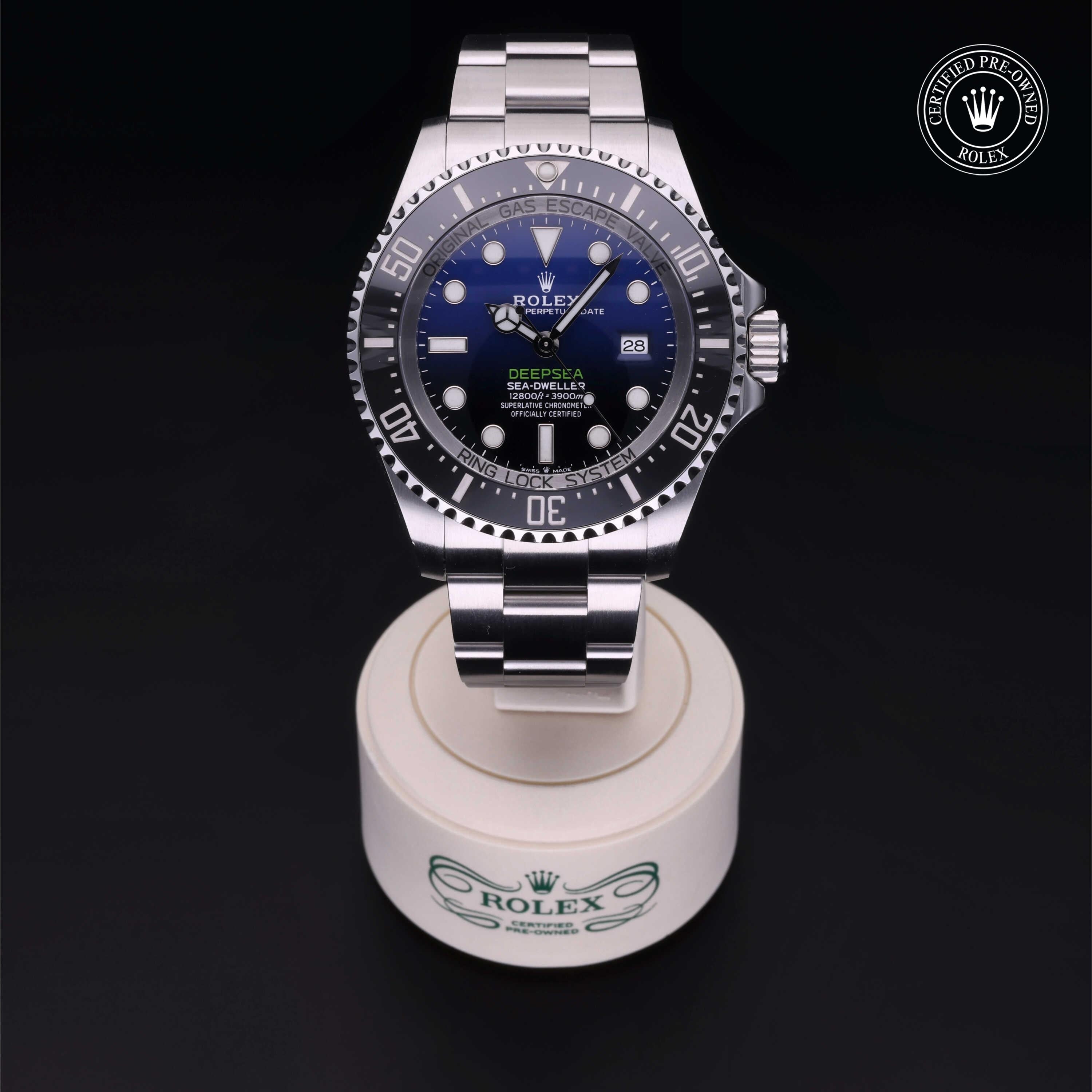 Rolex Certified Pre-owned Sea-Dweller M126660-0002 front on black background