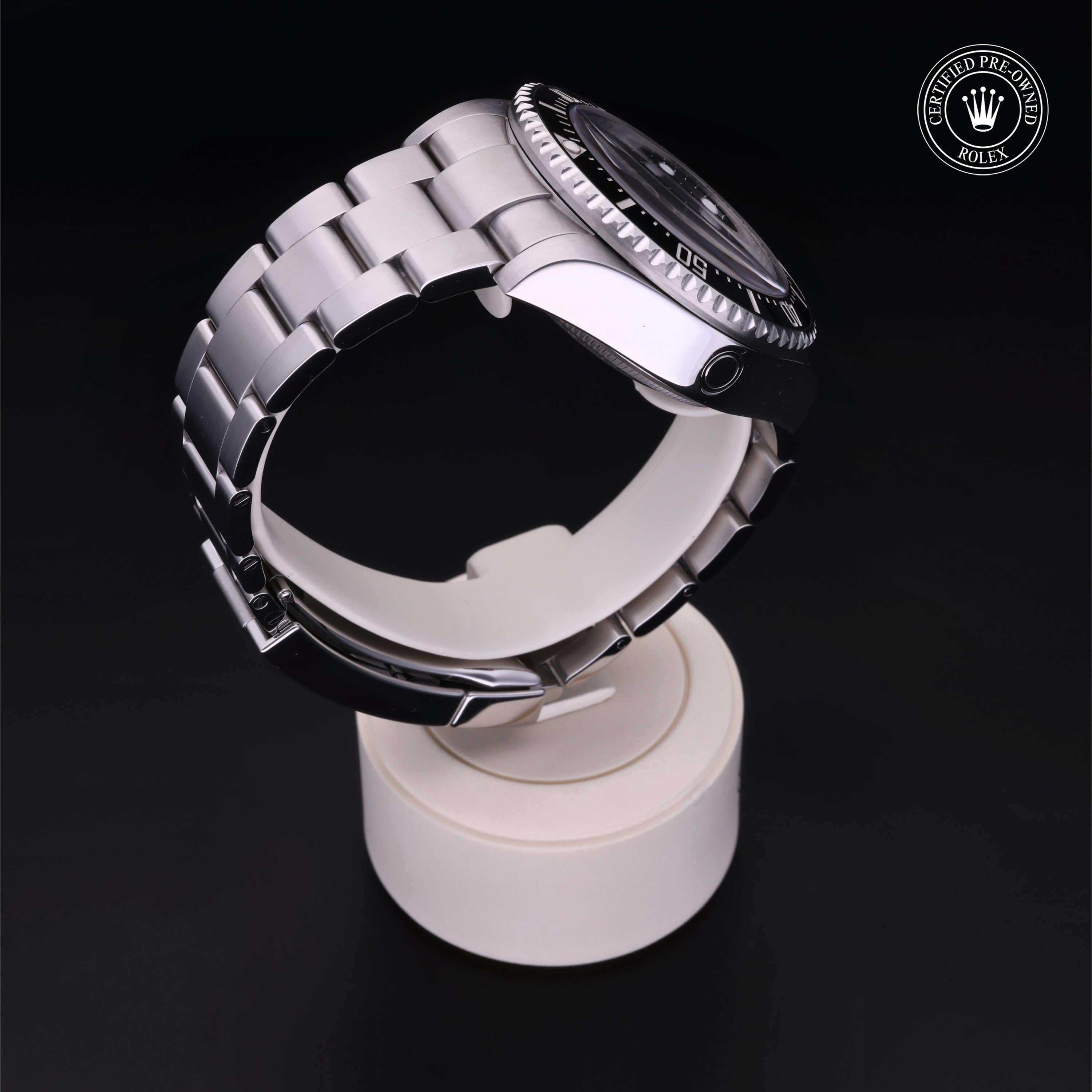 Rolex Certified Pre-owned Sea-Dweller M126660-0002 front on black background