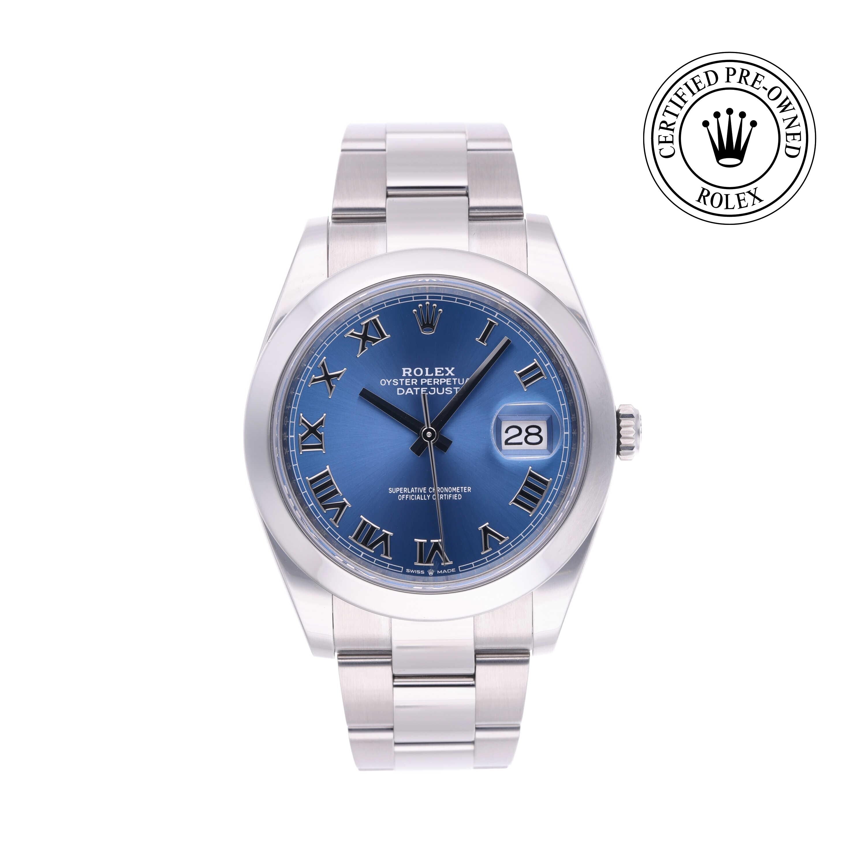 Rolex Certified Pre-owned Datejust M126300-0017 front on white background