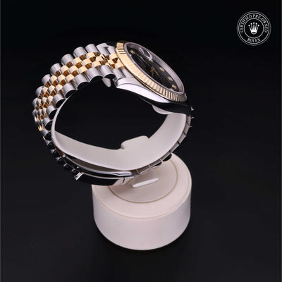 Rolex Certified Pre-owned Datejust M126333-0006 front on black background