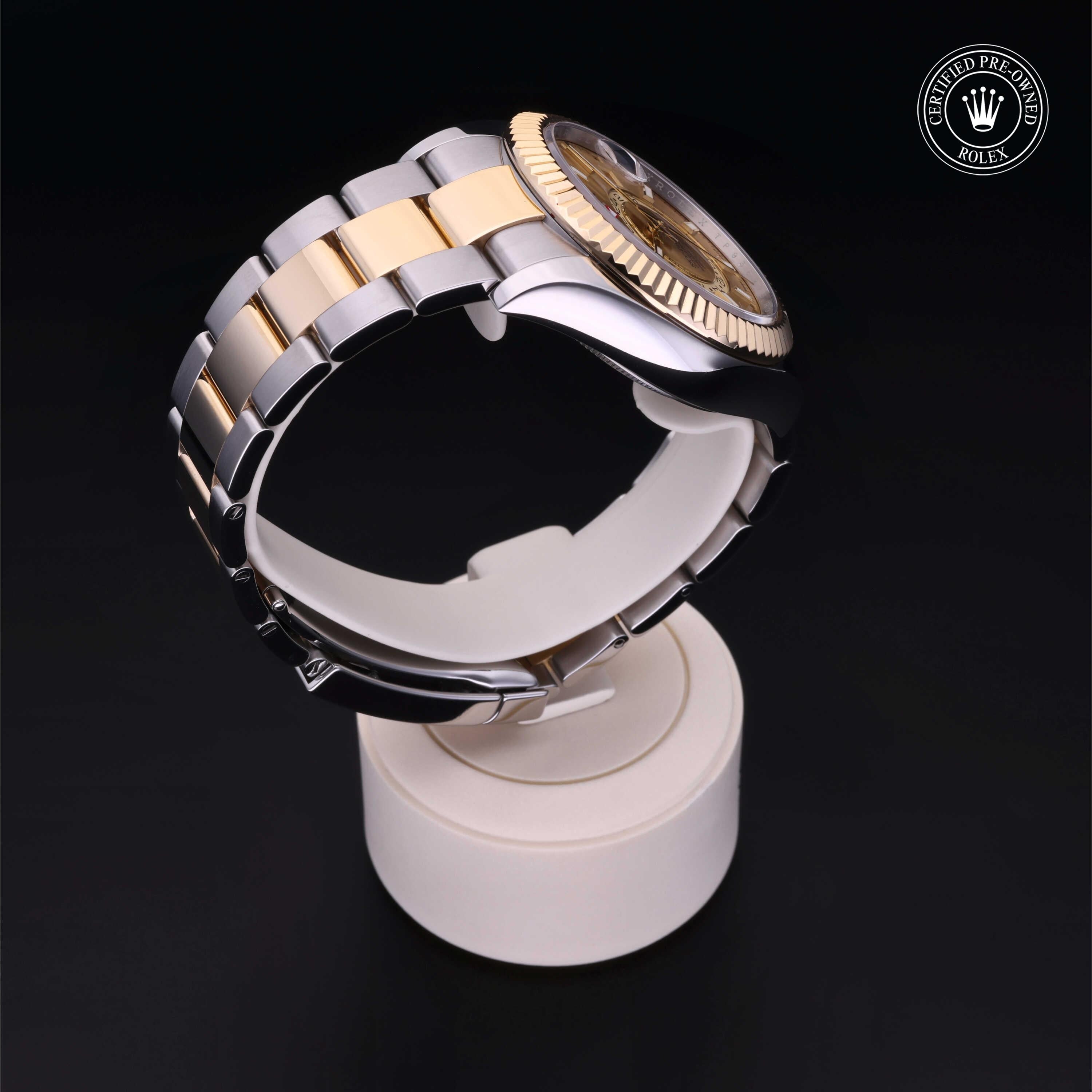 Rolex Certified Pre-owned Sky-Dweller M326933-0001 front on black background