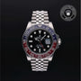 Rolex Certified Pre-owned GMT M126710BLRO-0001 front on black background