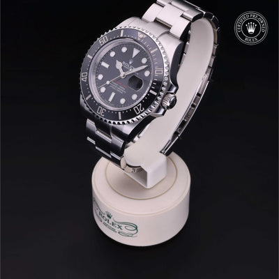 Rolex Certified Pre-owned Sea-Dweller M126600-0001 front on black background