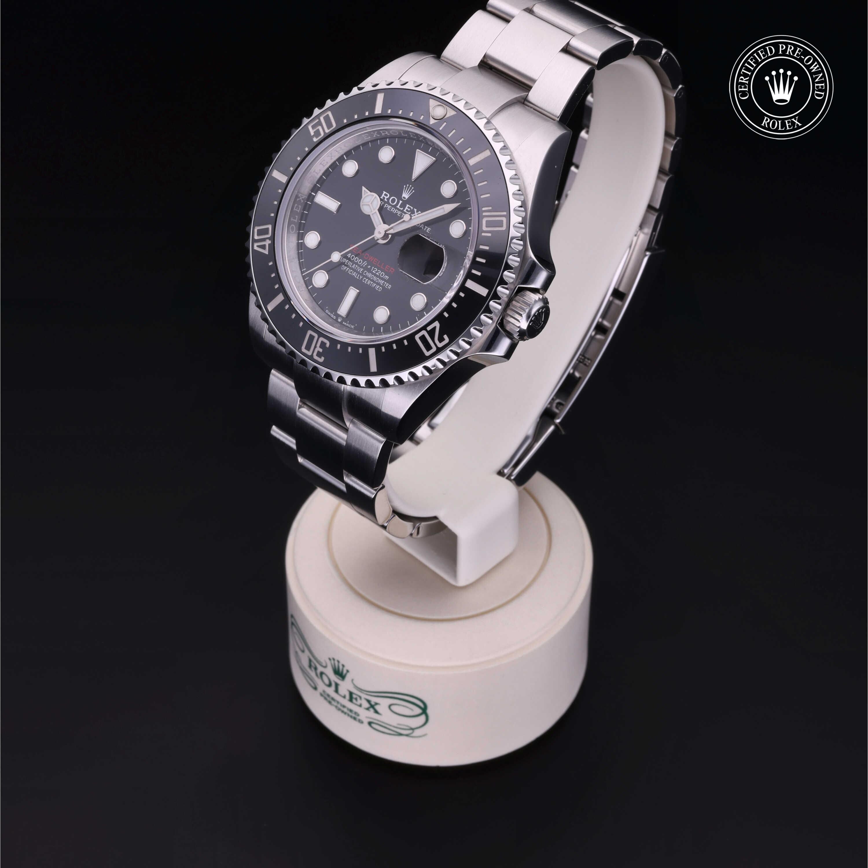 Rolex Certified Pre-owned Sea-Dweller M126600-0001 front on black background