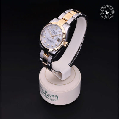 Rolex Certified Pre-owned Lady Datejust M278273-0027 front on black background