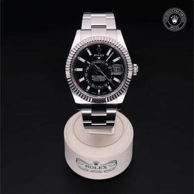 Rolex Certified Pre-owned Sky-Dweller M326934-0006 front on black background