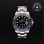 Rolex Certified Pre-owned GMT II M116710BLNR-0002 front on black background