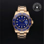 Rolex Certified Pre-owned Submariner M116618LB-0001 front on black background