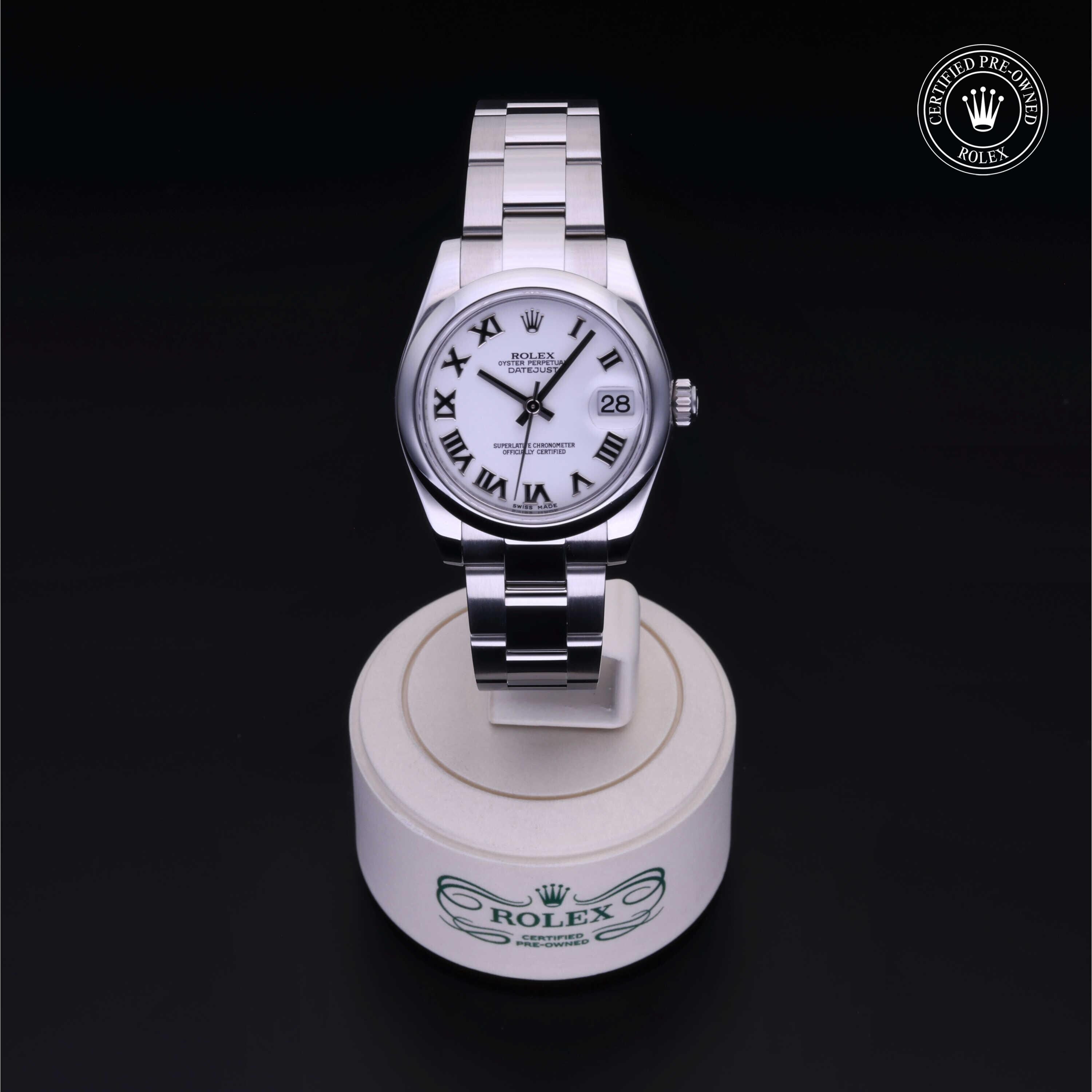 Rolex Certified Pre-owned Lady Datejust M178240-0031 front on black background