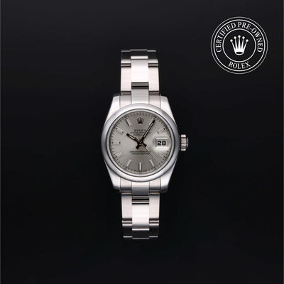 Rolex Certified Pre-owned Lady Datejust M179160-0023 front on black background