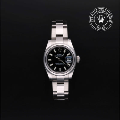 Rolex Certified Pre-owned Lady Datejust M179160-0023 front on black background